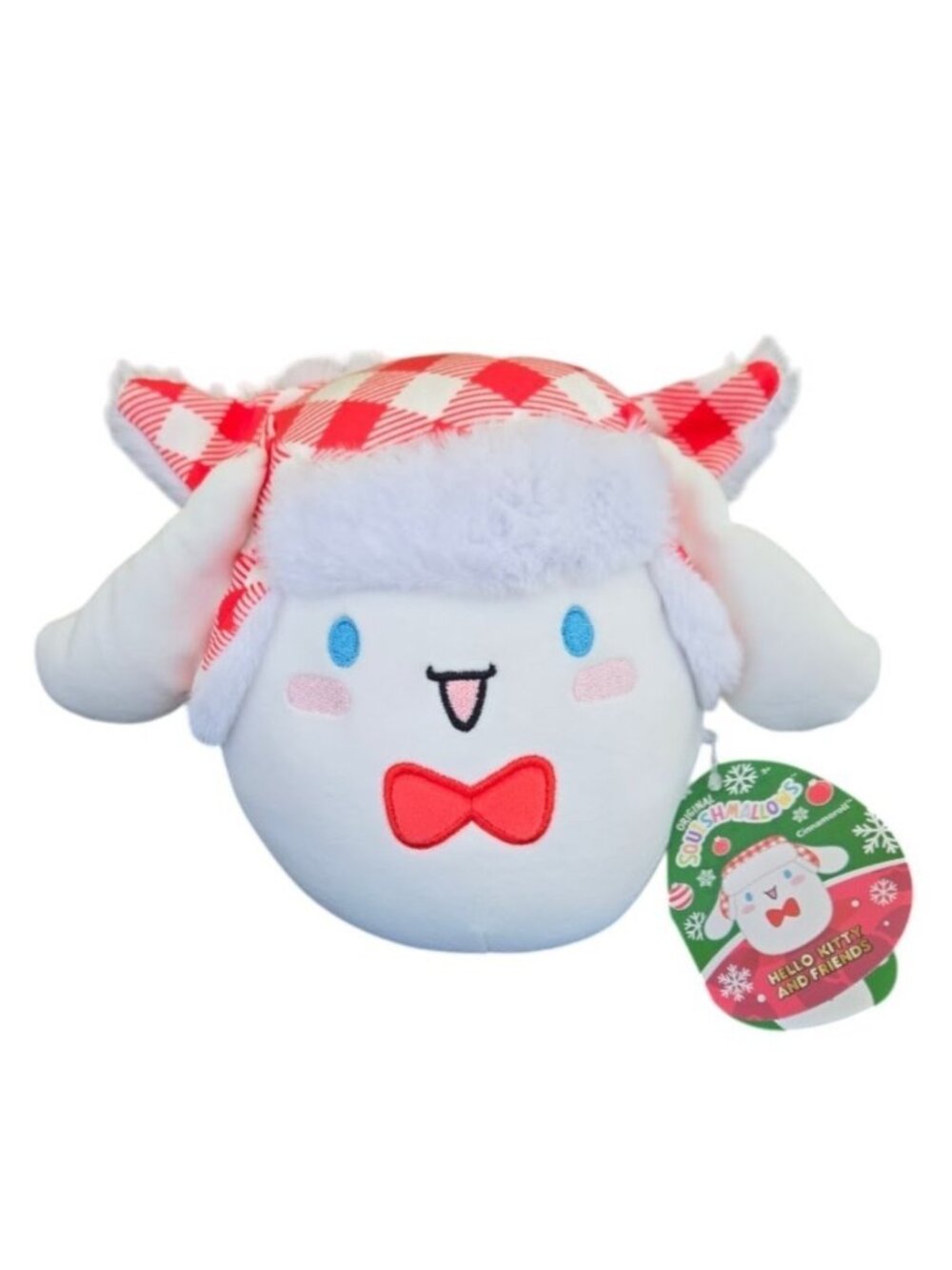Squishmallows Cinnamoroll Christmas 2024 Plaid Hat Bow Tie Hello Kitty & Friends